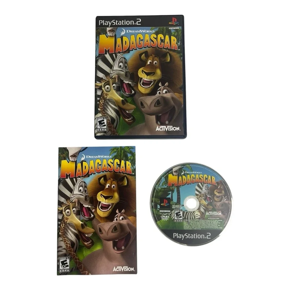 MADAGASCAR Play Station 2 PS2 Video Game Complete CIB Black Label